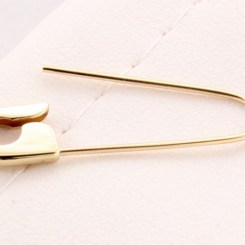 14K Yellow Gold Safety Pin Brooch Earring 3/4''inch Etsy