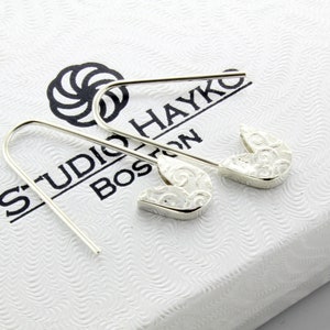 Sterling Silver safety pin earrings (Pair) 1&#39;&#39; long Handmade in USA