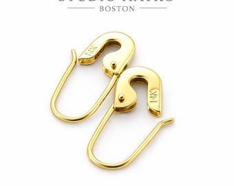 Brincos de alfinete de segurança em ouro 14k (PAR) 3/4'' de comprimento