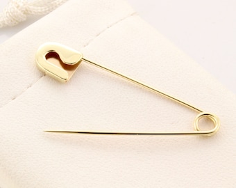 14K Yellow Gold Safety Pin