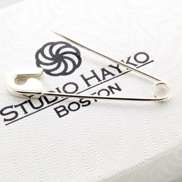 Sterling Silver safety pin 1.5'' Handmade in USA