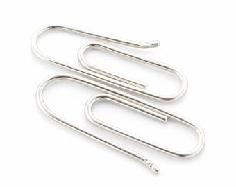 Brincos de clipe de papel feitos à mão em prata esterlina: joias minimalistas de 3/4"