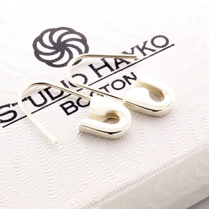Orecchini con spilla di sicurezza in argento sterling (COPPIA) lunghi 3/4&#39;&#39;, fatti a mano negli USA