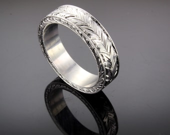 Hand engraved   wedding band