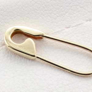 14K Yellow Gold Safety Pin Brooch Earring 3/4''Inch long Handmade in USA Single image 4