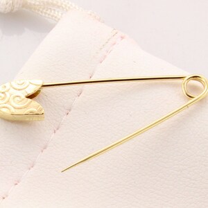 14K Yellow Gold Safety Pin 1.5&#39;&#39; long Handmade in USA