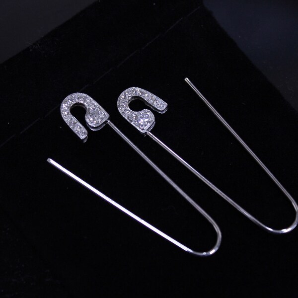 Safety Pin Chain Earrings