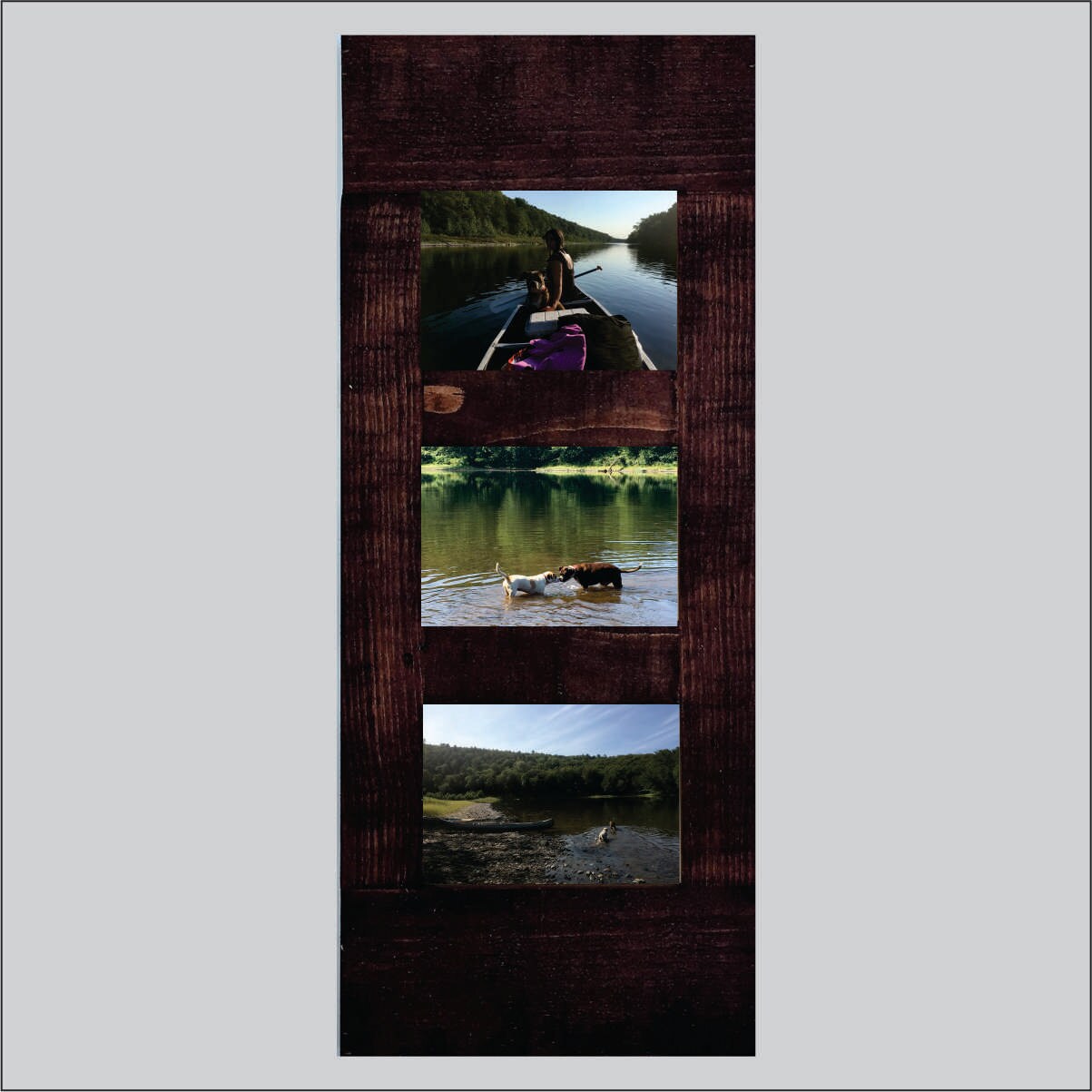 Triple Picture Frame Stained Red Oak Available With 4x6 5x7 And Quiet Wyatt