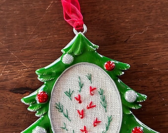 Embroidered Christmas Tree Ornament