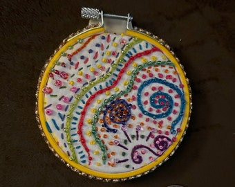 Embroidered and Beaded Ornament