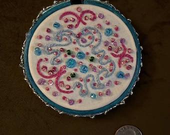 Embroidered and Beaded Ornament