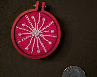 Embroidered Hoop Pendant