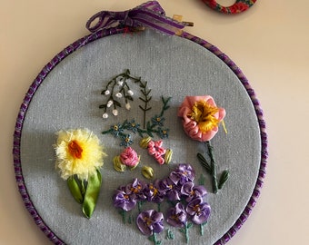 Original Ribbon Embroidered Flowers