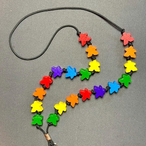 Meeple Lanyard - CUSTOM Board Game Badge Holder Accessory For Conventions