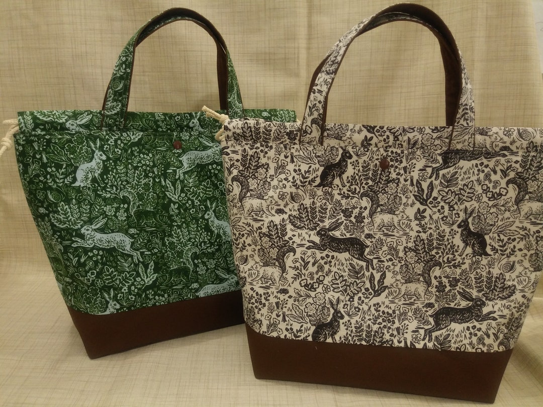 Cotton Steel Rifle Paper Co. Wildwood Fable Canvas Project Bag, Large