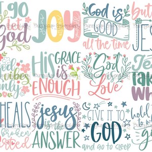 Provérbios religiosos também SVG - 12 SVG, Clip Art, arquivos recortados e para impressão - Uso pessoal e em pequenas empresas - Christian Svg, Bible Quotes svg