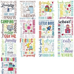 Life Subway Art - 13 Machine Embroidery Designs - 5x7 6x10 8x8 Sizes Included - Subway Art Embroidery Designs