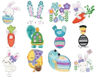 Easter Fun Too - 13 Machine Embroidery Designs - Multiple Sizes Included - Easter Embroidery Designs, Easter Applique Designs