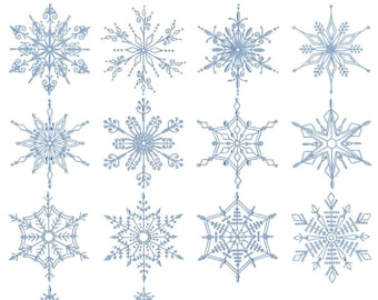 Snowflakes Too 14 Different Redwork Machine Embroidery Designs 4x4 5x7 6x10 8x8