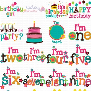 Pacote de aniversariante - Clipart e SVG - 38 arquivos SVG, clipart e para impressão - uso pessoal e em pequenas empresas