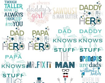 Father Sayings SVG - 18 SVG, Clip Art, Cut and Printable Files - Personal and Small Business Use - Fathers Day svg, Dad svg, Father svg