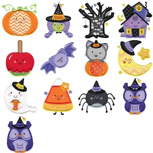 Cute Halloween Applique - 13 Machine Embroidery Designs - 4x4 5x7 6x10 8x8 Sizes Included - Halloween Embroidery Designs