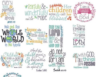 Children's Bible Too Filled Stitch Machine Embroidery Designs 4x4 5x7 6x10