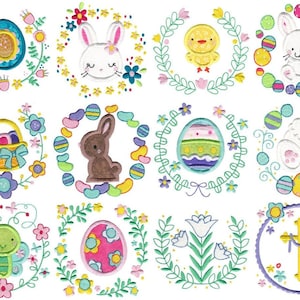 Easter Laurels - 12 Machine Embroidery Designs - Multiple Sizes Included - Easter Embroidery Designs, Easter Applique Embroidery Designs