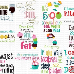 In My Kitchen Sentiments Bundle Clipart and SVG - 12 SVG, Clipart, Cut and Printable Files - Personal and Small Business Use