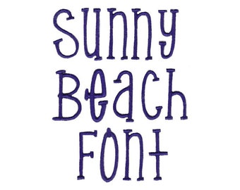 Sunny Beach Machine Embroidery Font 1, 1.25, 1.5, 1.75, 2 Inch Sizes Include BX Files Included