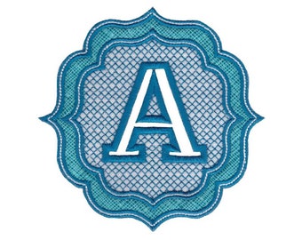 Embossed Monogram Font - 26 Machine Embroidery Designs - 5, 6, 7 and 8 Inches