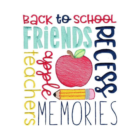 Back to School Subway Art Machine Embroidery Design 5x7 - Etsy