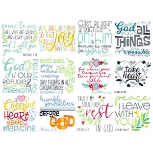 Religious Sentiments Too - 12 Machine Embroidery Designs - Multiple Sizes Included - Religious Sayings, Bible Verse Embroidery Designs