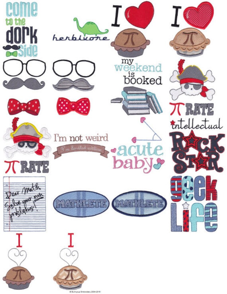 Nerds Machine Embroidery Designs 4x4 5x7 Etsy