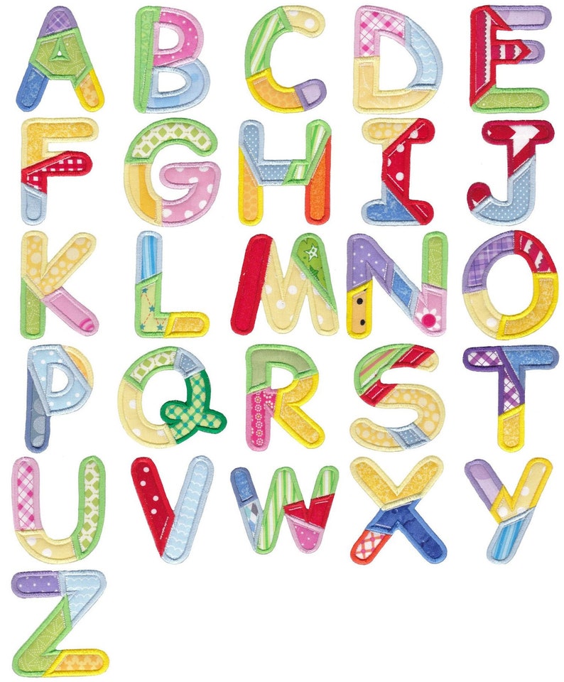 Patches Alphabet Applique Machine Embroidery Designs 4x4 5x7 - Etsy