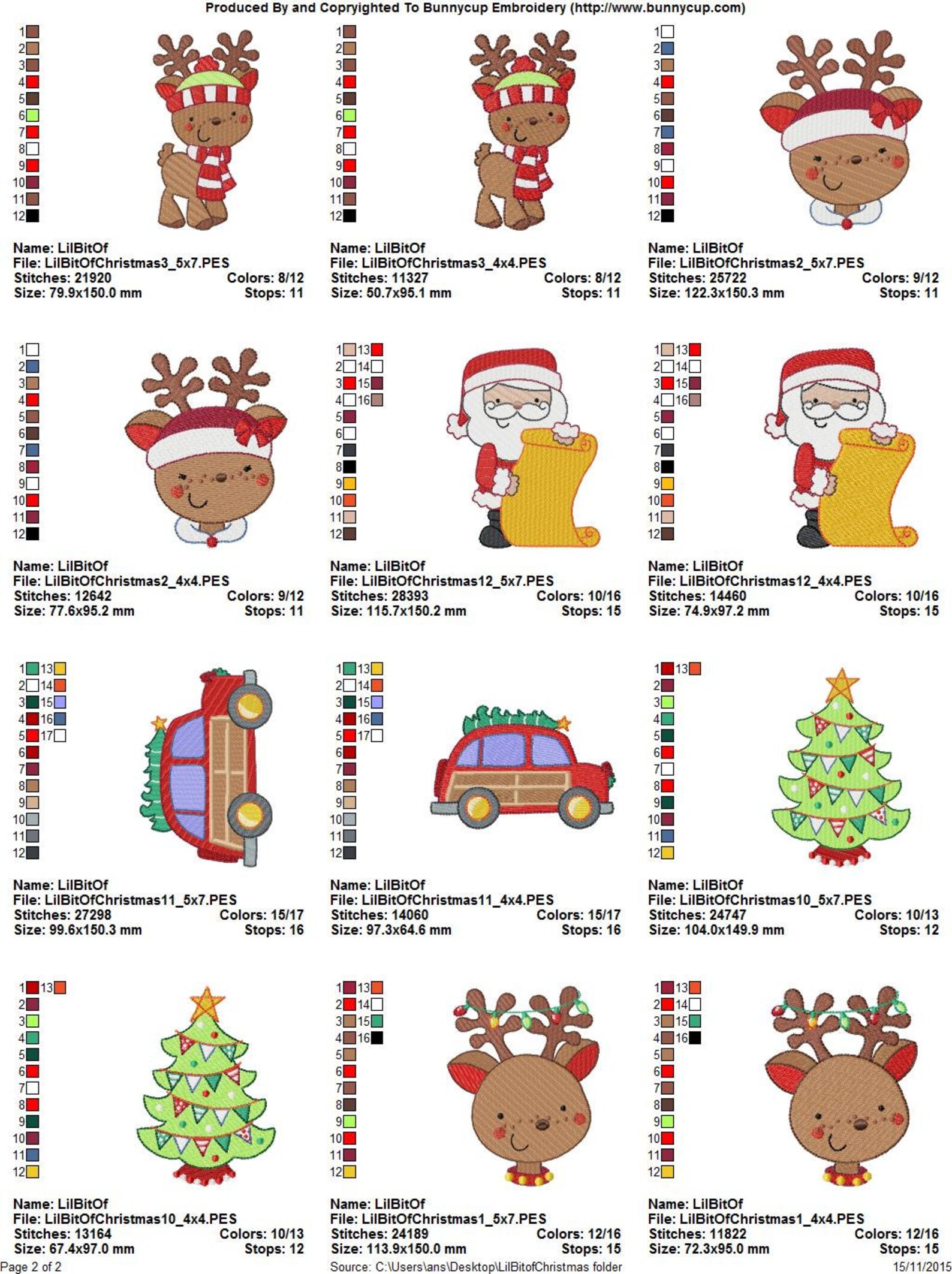 Lil Bit of Christmas Filled Stitch Machine Embroidery Designs Etsy