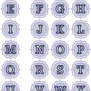 Embossed Monogram Font - 26 Machine Embroidery Designs - 5, 6, 7 and 8 ...