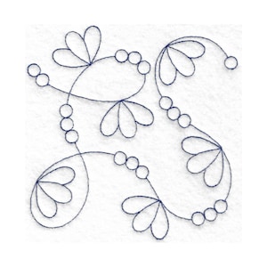 Pretty Flower Quilt Block Embroidery Design - Multiple Sizes Included - E2E Quilt Block, Repeat Quilt Block, Edge-to-Edge Quilt Block