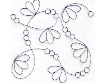 Pretty Flower Quilt Block Embroidery Design - Multiple Sizes Included - E2E Quilt Block, Repeat Quilt Block, Edge-to-Edge Quilt Block