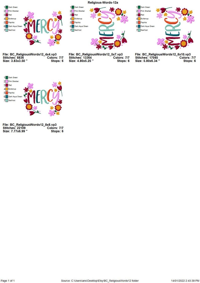 Mercy Machine Embroidery Design 4x4 5x7 6x10 8x8 Sizes - Etsy