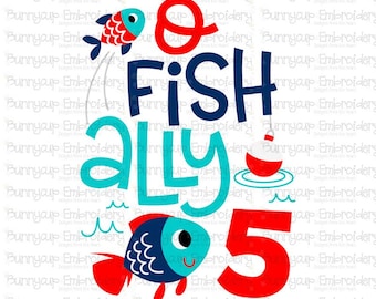 Ofishally Design 17 - Clipart and SVG - Personal and Small Business Use - Ofishally Five SVG, Fishing SVG, birthday svg