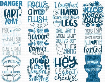 Bagno detti Bundle - Clipart e SVG - 12 SVG, Clipart, taglio e file stampabili - uso personale e le piccole imprese