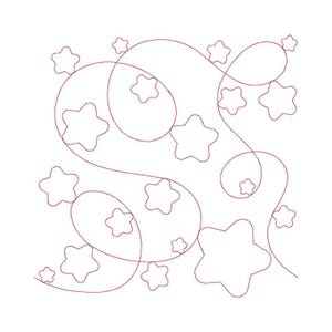 Stars Quilt Block - Digital Pantograph For Long Arm Quilting Machines - E2E Quilt Block, Stars Edge-to-Edge Quilt Block
