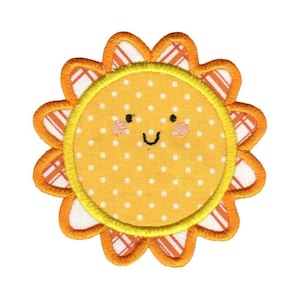 Applique Sun Borduurwerk Design - 4x4 5x7 6x10 8x8 Maten Inbegrepen - Applique Sun, Nature Applique, Sun Embroidery, Applique Sunshine
