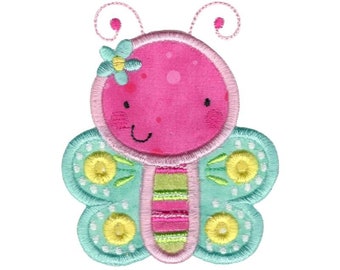 Diseño de bordado de mariposa de apliques - 4x4 5x7 6x10 8x8 Tamaños incluidos - Diseño de bordado de insectos, Error de apliques, Diseño de bordado de insectos lindos