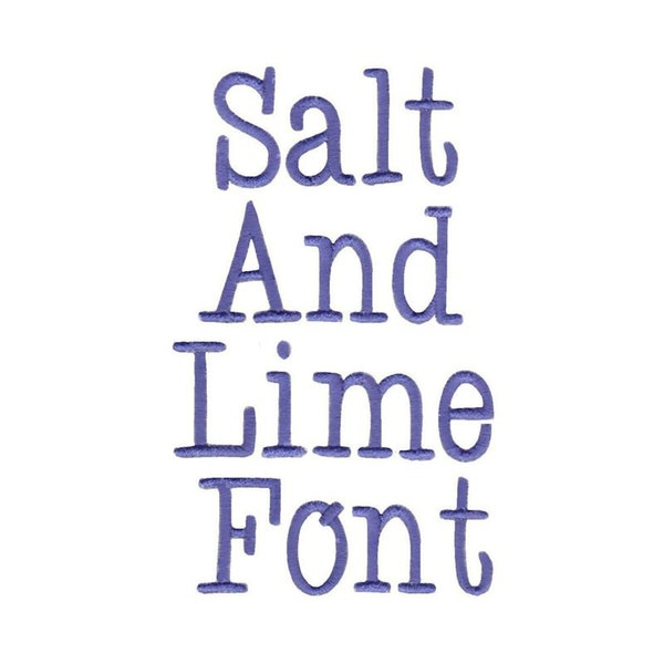 Salt and Lime Machine Embroidery Font 1, 1.25, 1.5, 1.75, 2 Inch Sizes Include BX Files Included