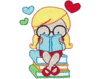 Childrens Library Sentiments Design 10 Filled Stitch Machine Embroidery Design 4x4 5x7