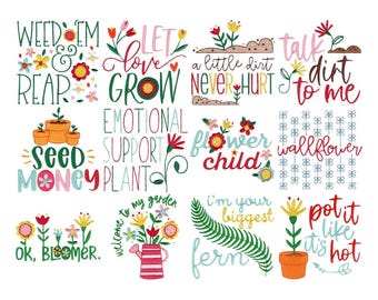 Garden Sayings - 12 Machine Embroidery Designs - Multiple Sizes Included - Garden Embroidery Designs, Garden Sayings Embroidery Designs