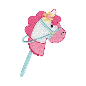 Girl Stick Horse Embroidery Design - 4x4 5x7 6x10 8x8 Sizes Included - Cute Western Embroidery Design, Cowgirl Embroidery Design