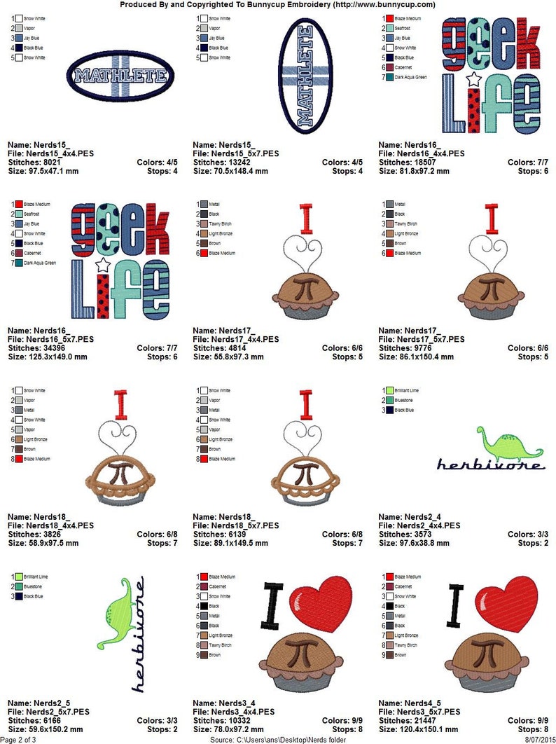 Nerds Machine Embroidery Designs 4x4 5x7 Etsy